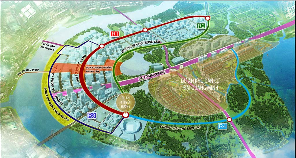 Tiến độ Cầu Thời Đại bắt từ Đảo Kim Cương qua khu đô thị Sala Quận 2 TT LAND